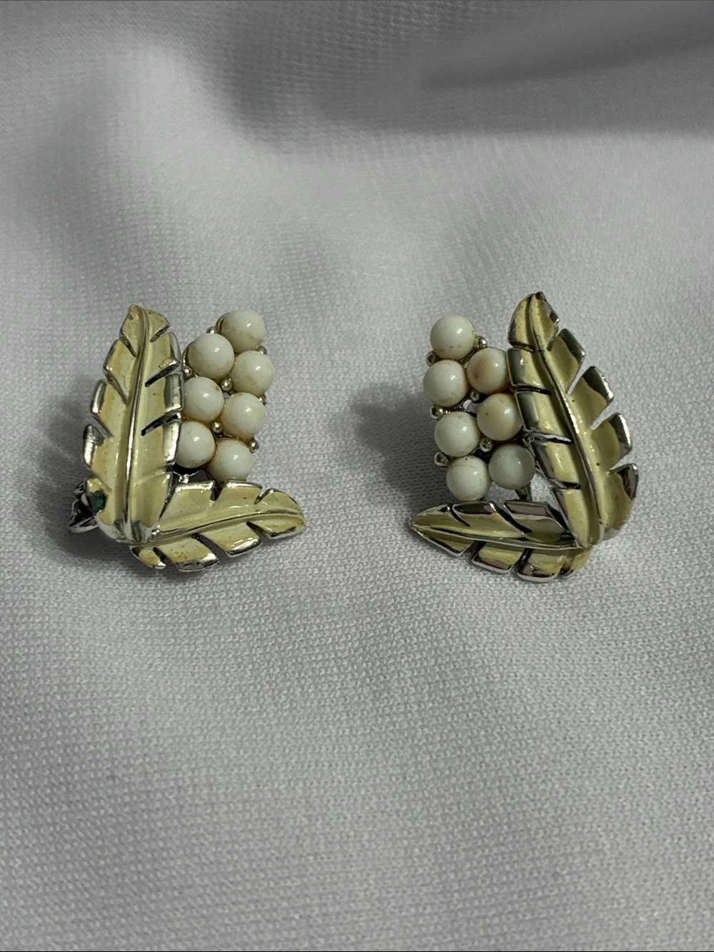 Vintage Coro Leaf and Cluster Clip-on Earrings